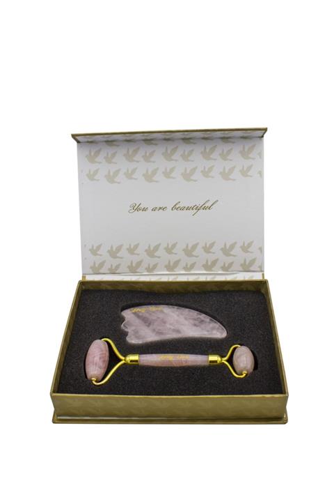 Lovelybird Kuvars Roller Ve Kalp Şeklinde Gua Sha Taşı Kuvars Yoni Egg Set