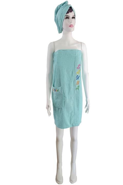 Fronte Home Plaj Elbisesi Sauna Bone Set %100 Pamuklu Mint