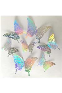 SHEKER HOME 3d Pvc Kelebek Dekoratif Sticker - 12 Adet - Suncatcher