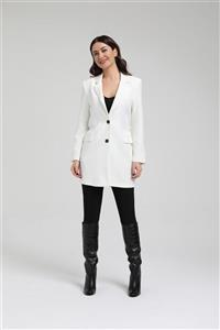 GILEA COLLECTION Ekru Vatkalı Blazer Ceket