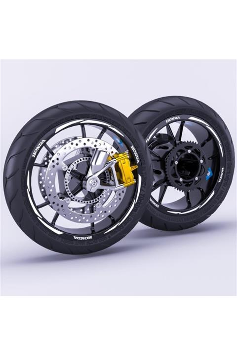 Çınar Extreme Honda Yazılı 3 Parçalı Reflektif Beyaz Honda Cbf 500 Jant Şeridi