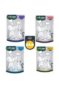 Masterline Master Kedi Maması Karışık Pouch Yaş Mama 80 Gr 24'lü