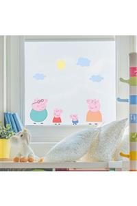 MyHappyPlace Peppa Pig Family Bulutlar ve Güneş Bebek Ve Çocuk Odası Dekoratif Duvar Çıkartması Sticker