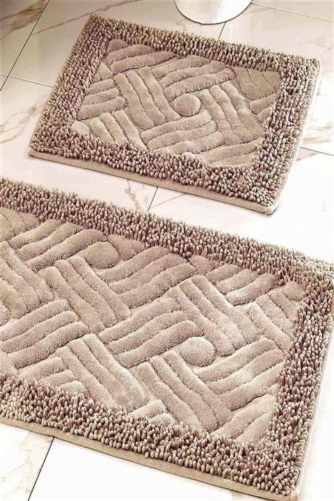 ayhan home ev tekstili Klozet Takımı 2 Li Set Banyo Halısı Paspası %100 Pamuklu