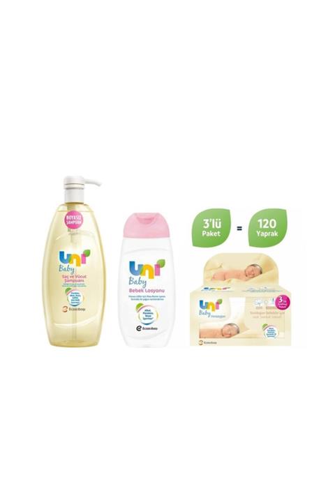 Uni Baby Yenidoğan Bebek Bakım Seti ( Islak Mendil.+şampuan+losyon)