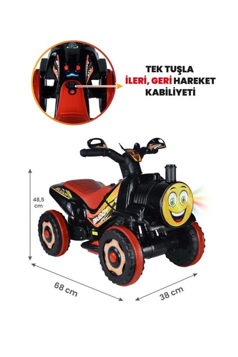 UJ Toys Müzikli Ve Led Işıklı Buddy Akülü Atv 6v-siyah