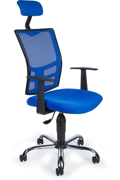 Remaks Seul Başlıklı Oyuncu Koltuğu Koltuğu Bilgisayar Koltuğu Ofis Koltuğu Krom Ayaklı- Mavi SEUL10