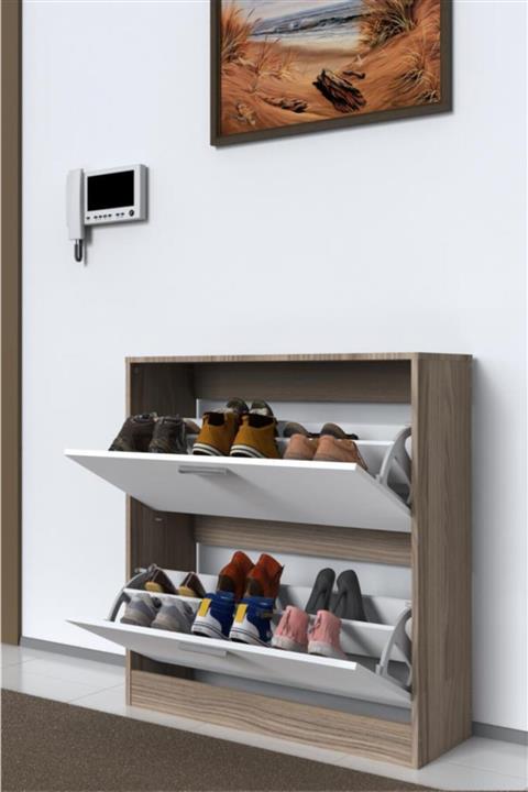 Mimilos A2 Iki Raflı Düşme Kapaklı Ayakkabılık