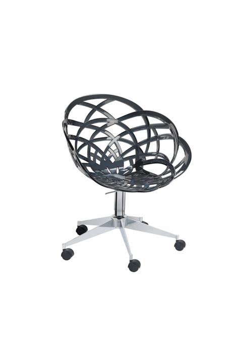 Papatya Füme Flora Şef Tekerlekli Amortisörli Çalışma Ofis Koltuğu