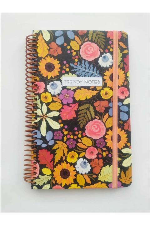 KESKİN COLOR Trendy Notes Tarihsiz Spiralli Sert Kapak Iç Kapak Desenli 80 Yaprak Çizgili Ajanda