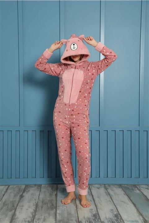 shopshop Kadın Kışlık Polar Peluş Uyku Tulumu Genç Pijama Takımı-20101