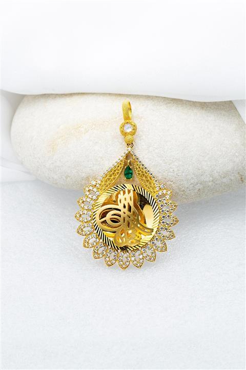 Bilezikci Damla Tuğralı 14 Ayar Altın Kolye Ucu