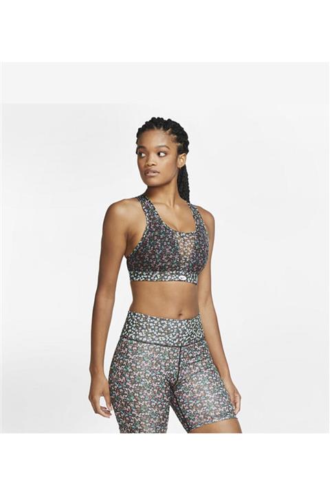 Nike Swoosh Printed Medium-support Sports Cu7392-010 Kadın Büstiyer