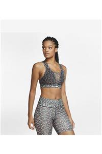 Nike Swoosh Printed Medium-support Sports Cu7392-010 Kadın Büstiyer