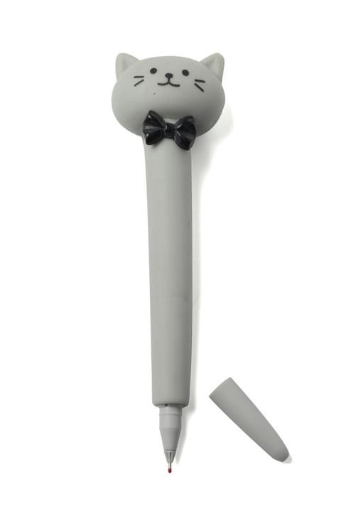 Giftpoint Squishy Kokulu Kedi Kalem Gri Gövde - Siyah Kurdele