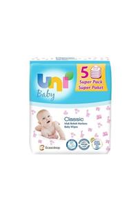 Uni Baby 5'li Yeni Doğan Classic Islak Bebek Havlusu