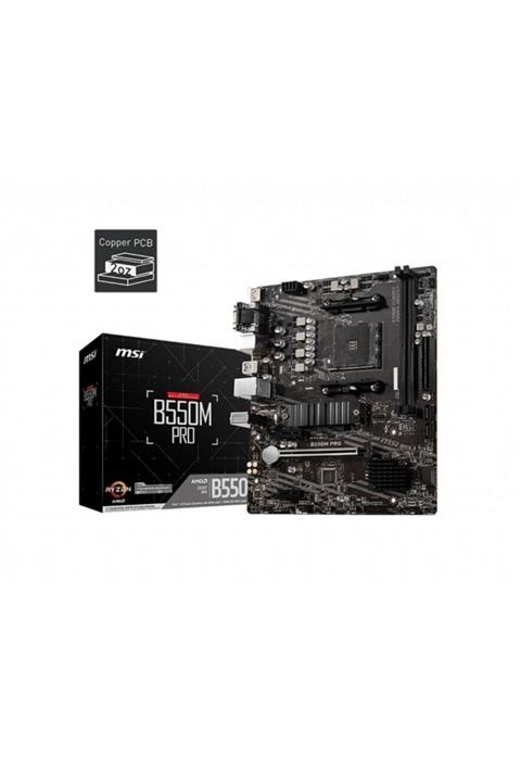 MSI B550m Pro Ddr4 M2 Pcıe Nvme Hdmı Dp Pcıe 16x V4.0 Am4 Matx