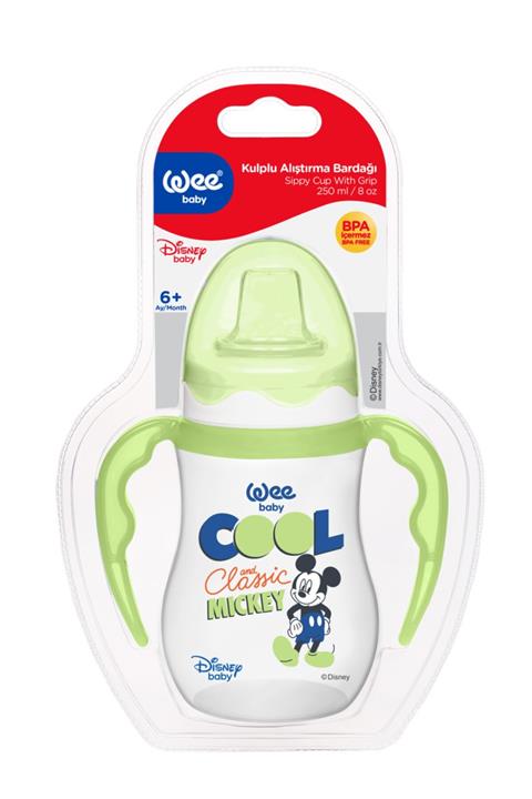 Wee Baby Disney Kulplu Alıştırma Bardağı Yeşil 250 ml 6+ay K:188