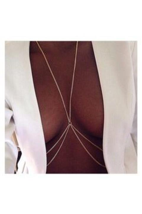 Classy Gold Çift Zincir Vücut Zinciri Vücut Aksesuarı