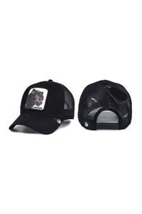 ŞapkaIdünyasi Black Panther Cap Panter Figürlü Unisex Siyah Şapka