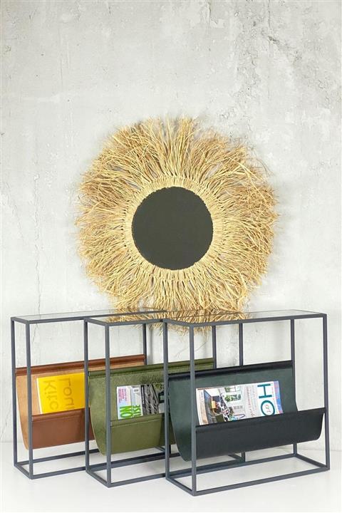 Soutis Siyah Deri Dergilikli Sehpa