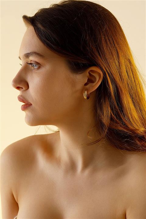 MİLET KUYUMCULUK Iki Renk Halka Küpe