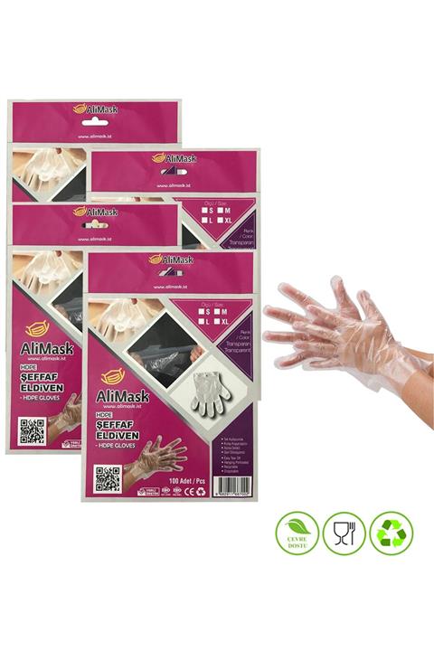 Alimask Şeffaf Poşet Eldiven (400 Adet)