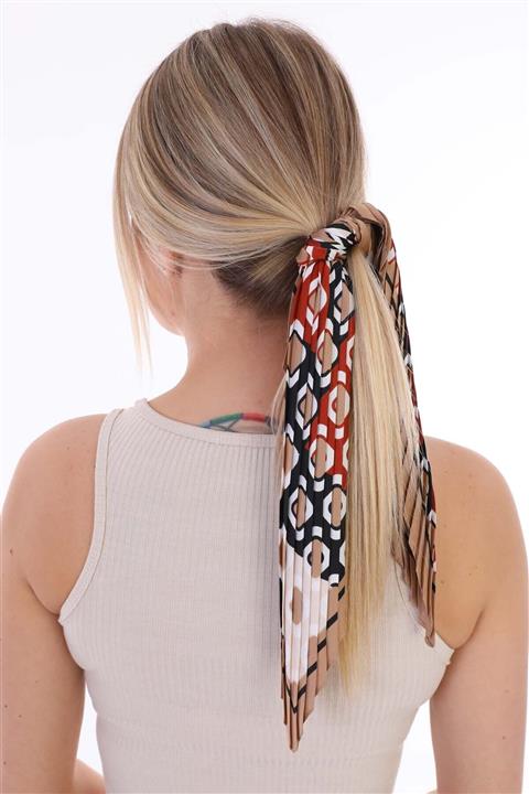 TOPTANFULARCI Geometrik Desen Piliseli Fular