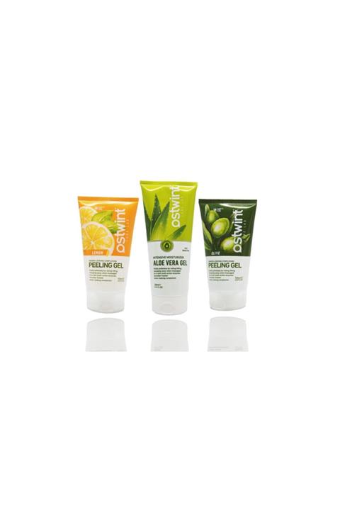 Ostwint Aloe Vera Gel 200 ml & Limon Peeling Gel 125 ml & Zeytin Yağlı Peeling Gel 125 ml