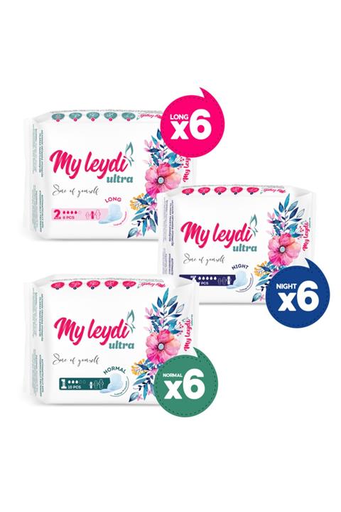 MYLEYDİ  Ultra Normal 60 + Gece 42 + Uzun 48 Adet Aile Paketi ( 18 PAKET )  U02 LA3 060 4248