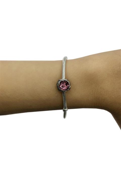 My Story Kristal Pembe Parlak Yıldızlar Gümüş Charm