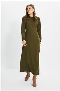 Trendyol Modest Haki Bisiklet Yaka Elbise TCTAW22EB0031