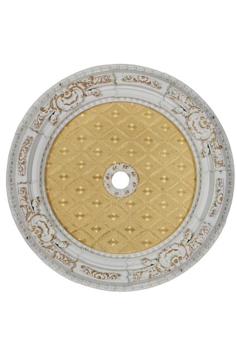 SepetteBiz Decogold 60 Cm Oval Beyaz Altın Saray Tavan Göbek