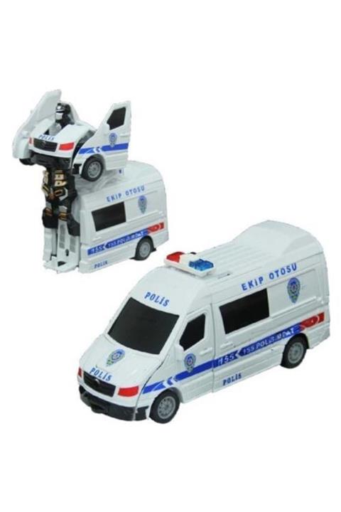 By adm Işıklı Ve Sesli Robota Dönüşen Polis Arabası