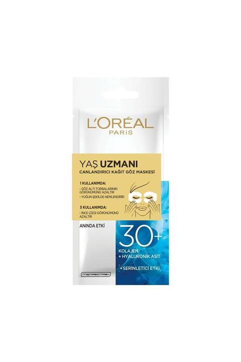 L'Oreal Paris Yaş Uzmanı 30+ Canlandırıcı Kağıt Göz Maskesi 3600523751532