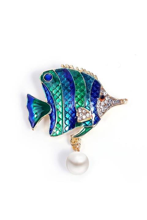 Esra Pamir Incili Balık Broş