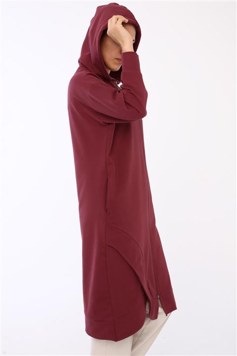 ALLDAY Kadın  Vişne Çürüğü Asimetrik Detaylı Hırka