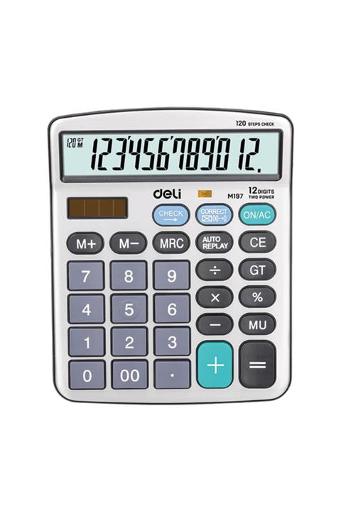 Deli Hesap Makinesi Core 12 Hane Metalik Gümüş M19710
