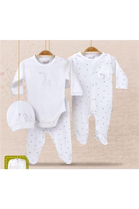 Bibaby Bi Organik 62149 Baby Gıraffe Badili Tüllü 4 Lü Set