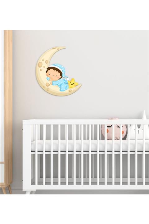 BK Gift Sevimli Çocuk Tasarımlı Çocuk Odası Ahşap Duvar Süsü-1
