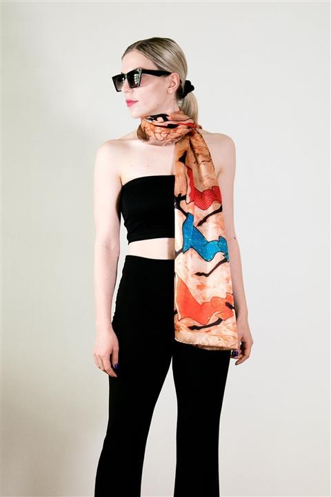 Nomads Felt Kadın Ipek Fular Afrika Desen