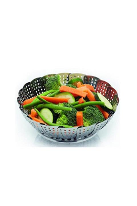 Keven Home Buharda Sebze Pişirme Aparatı - Katlanabilir Haşlama Sepeti - Paslanmaz