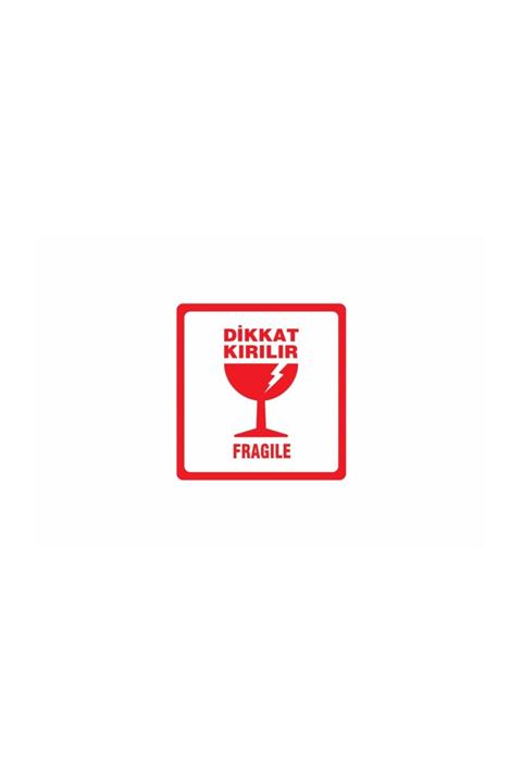 2M Dikkat Kırılabilir Etiketi 10cmx10cm Kendinden Yapışkanlı100 Adet