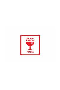 2M Dikkat Kırılabilir Etiketi 10cmx10cm Kendinden Yapışkanlı100 Adet