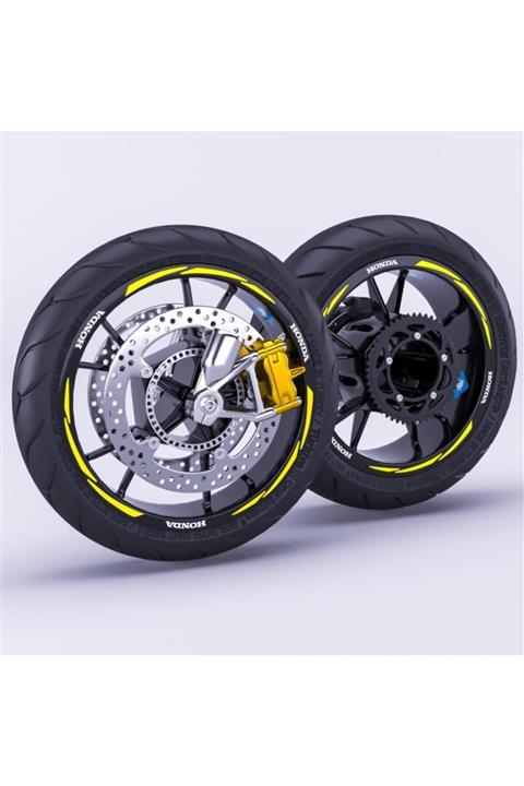 Çınar Extreme Honda Yazılı 3 Parçalı Floresan Sarı Honda Cbr 900rr Jant Şeridi