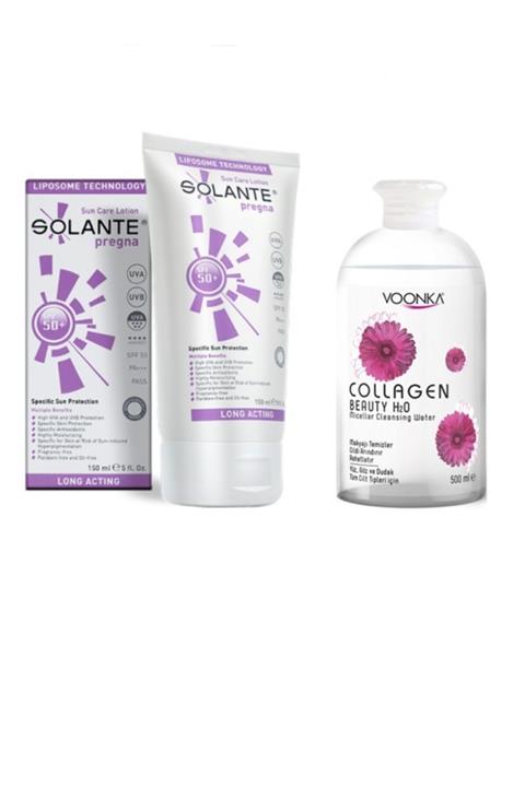 Solante Pregna Hamilelere Özel Güneş Koruyucu 150 Ml + Voonka Collagen Beauty H o Micellar Cleansing Water