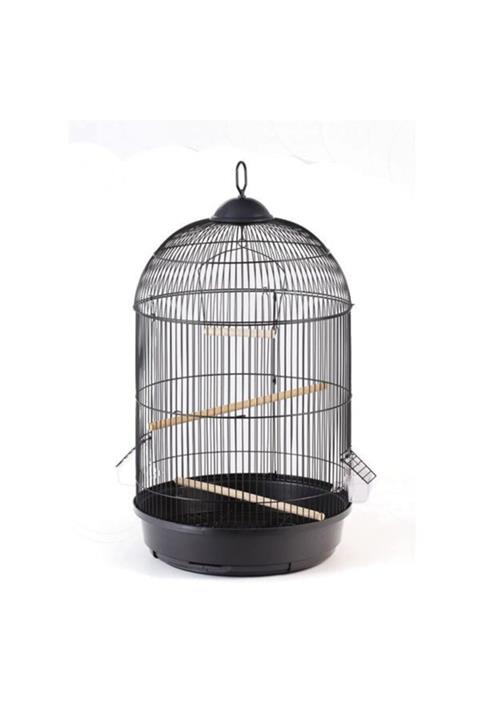 Qh Pet Cage Salon Kafesi Yuvarlak Beyaz Ø42x77 Cm Dıştan Yemlik