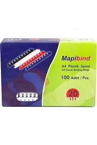 Mapi Mapı Plastık Spıral 20mm Beyaz 100 Lu