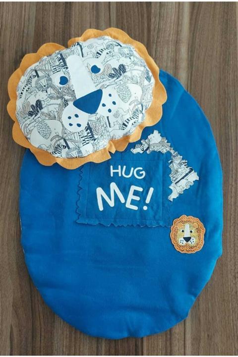 bebegstore Blue Aslan Alt Açma Minderi 2'li Set