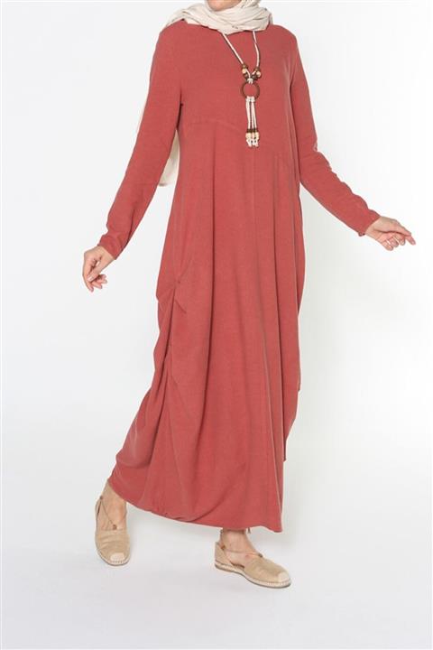 ALLDAY Kolyeli Keten Elbise